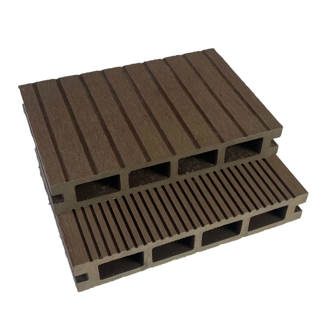 Outdoor Floor Tile WPC Flooring Wood Texture Solid Decking WPC DIY Interlock Deck Tile