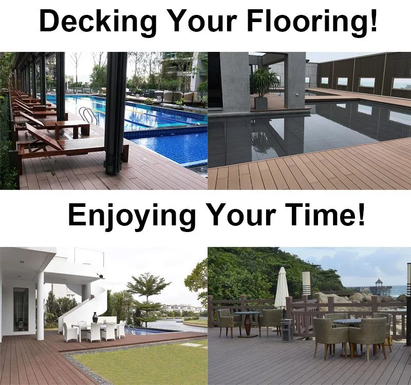 Outdoor WPC Wood Plastic Composite Square Hollow Decking for Decoration