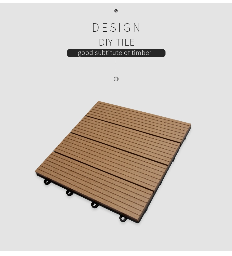 Factory Wholesale Waterproof Wood Plastic Composite Tile WPC DIY Garden Yard Interlocking Decking Tiles